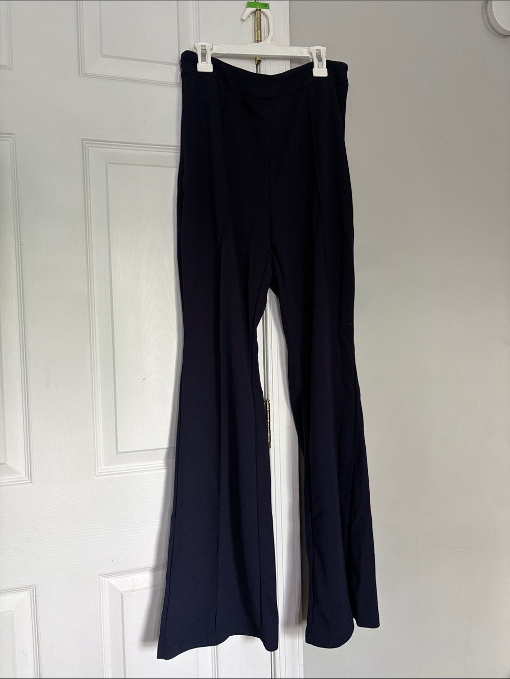 Women's Navy Flared Dress Pants - Classic High Waist